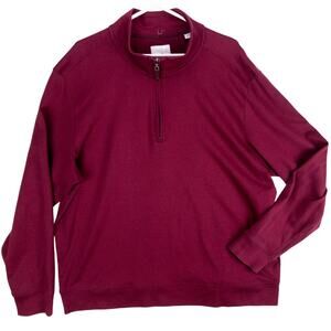 Tommy Bahama Pima Cotton 1/4 Zip Sweater Men's 2XL Pullover Purple Long Sleeve